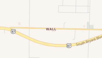 Wall, Texas map