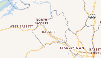 Bassett, Virginia map