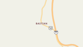 Bastian, Virginia map