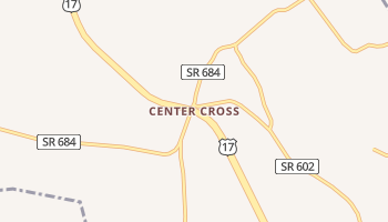 Center Cross, Virginia map