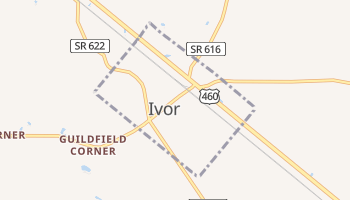 Ivor, Virginia map