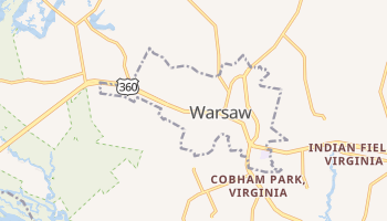 Warsaw, Virginia map