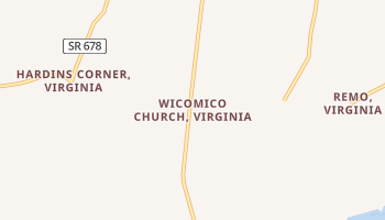 Wicomico Church, Virginia map
