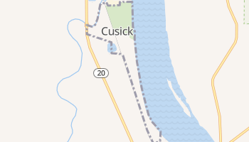 Cusick, Washington map