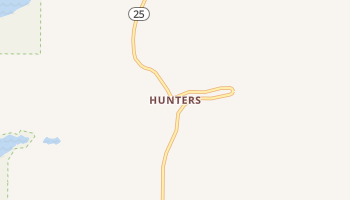 Hunters, Washington map