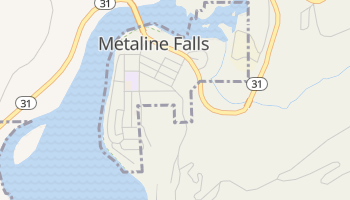 Metaline Falls, Washington map