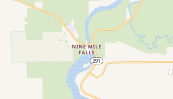 Nine Mile Falls, Washington map