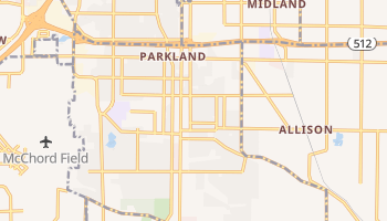 Parkland, Washington map