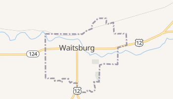 Waitsburg, Washington map