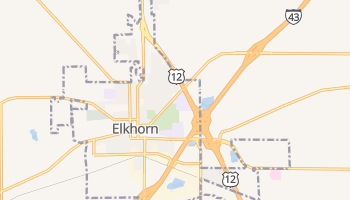 Elkhorn, Wisconsin map