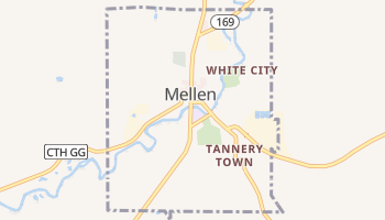 Mellen, Wisconsin map