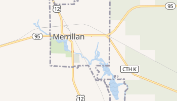 Merrillan, Wisconsin map