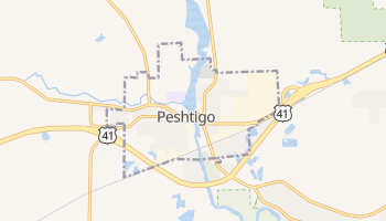 Peshtigo, Wisconsin map