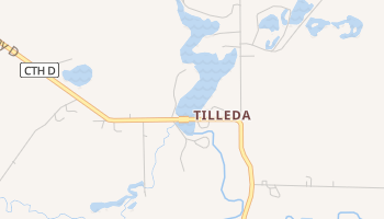 Tilleda, Wisconsin map