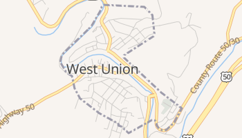 West Union, West Virginia map