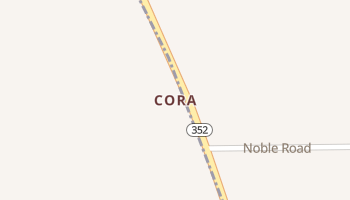 Cora, Wyoming map
