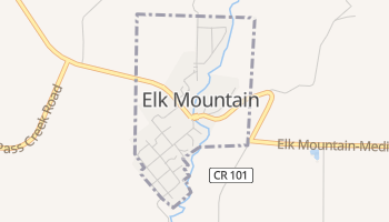 Elk Mountain, Wyoming map