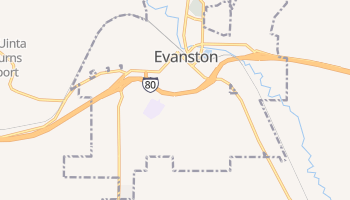 Evanston, Wyoming map
