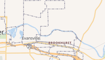 Evansville, Wyoming map