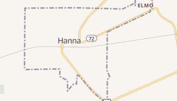 Hanna, Wyoming map