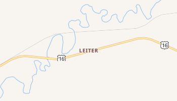 Leiter, Wyoming map