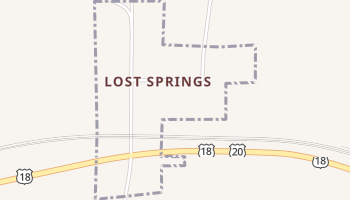 Lost Springs, Wyoming map