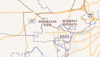 Mills, Wyoming map