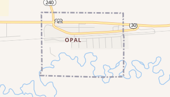 Opal, Wyoming map