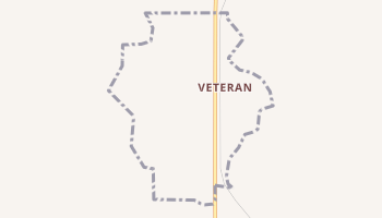 Veteran, Wyoming map