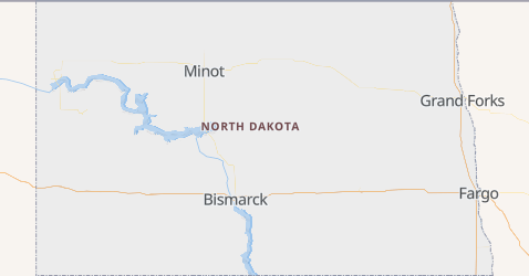 Nord Dakota kort