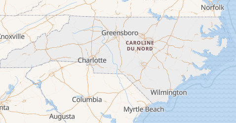 Carte de Caroline du Nord