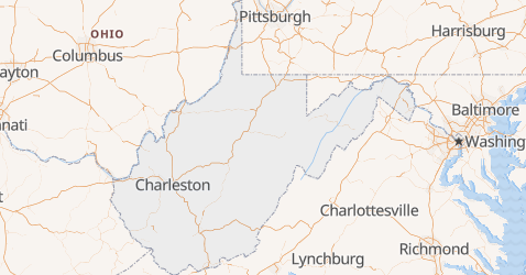Carte de Virginie-Occidentale