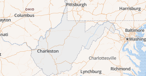 West Virginia kaart