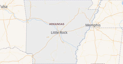 Arkansas - szczegółowa mapa