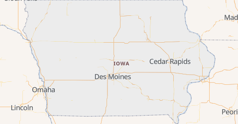 Iowa - szczegółowa mapa