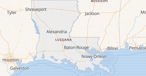 Luizjana - szczegółowa mapa