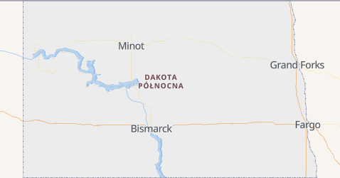 Dakota Północna - szczegółowa mapa
