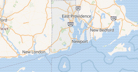 Rhode Island - szczegółowa mapa