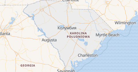 Karolina Południowa - szczegółowa mapa