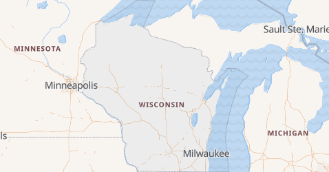 Wisconsin - szczegółowa mapa