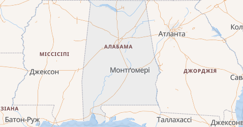 Алабама - мапа