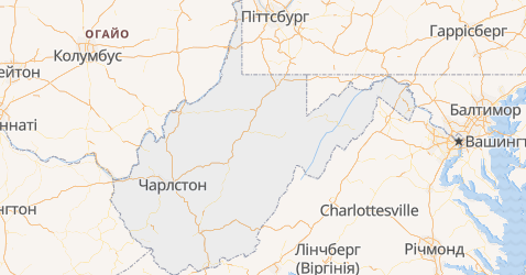 Західна Вірджинія - мапа